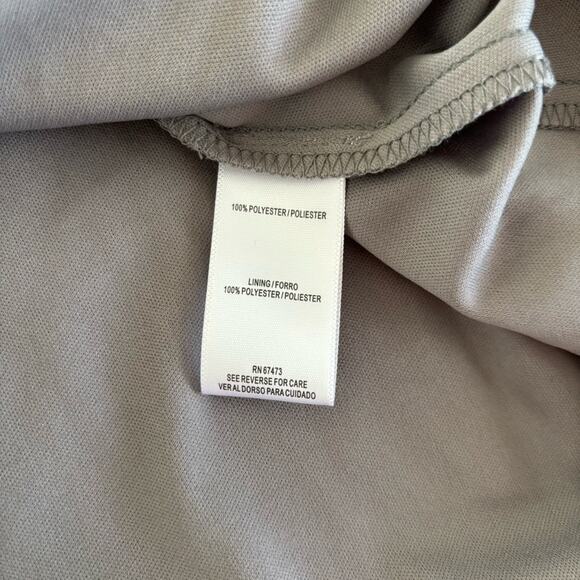 Danny & Nicole Silver Metallic Crinkle Rhinestone Belted Gown Formal Dress Sz 6 - Picture 10 of 12